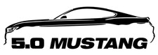 Mustang GT 5.0 Aufkleber 19cm x 5cm weiß glanz kostenloser Versand