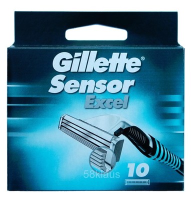 10x Gillette Sensor Excel Klingen / 10er Pack Rasierklingen razor blades OVP