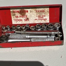 Bon-E-Con Vintage 1/4 Ratchet Set 17 Piece Tool Kit W SK Sockets