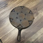Vintage Griswold No 34 Cast Iron Plett Pan 2980 Large Block Logo - SITS FLAT