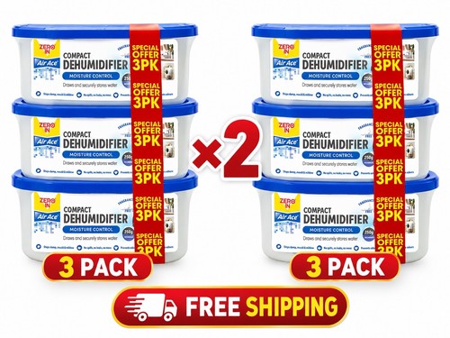 Zero In Dehumidifier Interior Moisture Absorber 250ml for Mould, Damp - 6 Pack
