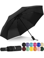 Windproof Travel Umbrella - Automatic Umbrellas for Rain, Compact Folding Umb...