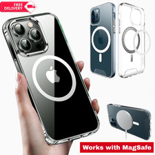 MagSafe Compatible Crystal Clear TPU + PC Shockproof Case For iPhone 17 16 15 14