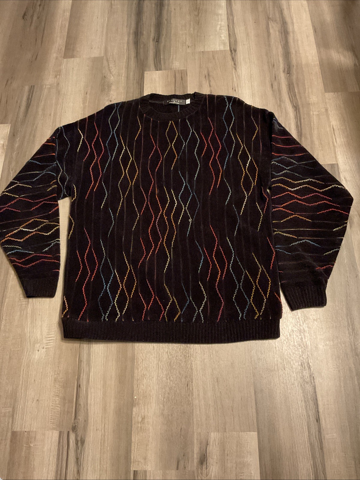 Vintage 1990s 3D Protege Collection Striped Coogi Style Sweater XL