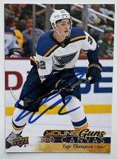 TAGE THOMPSON SIGNED YOUNG GUNS CANVAS ROOKIE AUTOGRAPH ST LOUIS BLUES