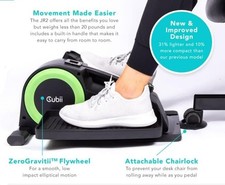Cubii JR2, Under Desk Elliptical, Bike Pedal Exerciser - BLACK/GREEN