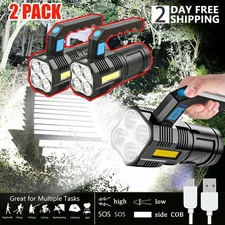350000000 Lumen Super Bright LED Tactical Flashlight Rechargeable LED Work Light
