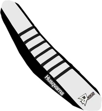 Dcor Ribbed Seat Cover Black/White/Black Husqvarna TC 250/FC 250/FC 350/FC 450