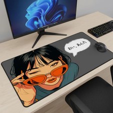 Cyberpunk Anime Girl Desk Mat Japanese-Inspired Mousepad