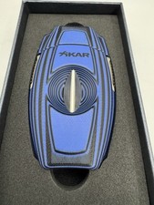 Cortador de cigarros Xikar VX2 G10 corte en V - laminado de fibra de vidrio - azul - nuevo