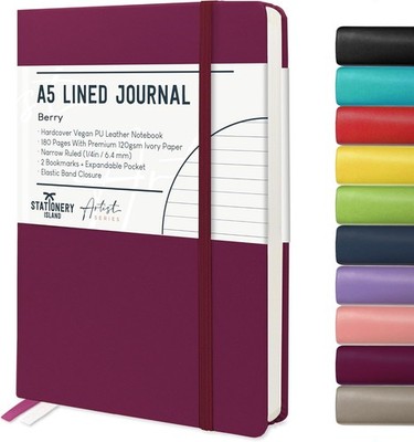 Notizbuch A5 Liniert, Journal Hardcover mit 120 g/m² Dickem Papier, 180 Seiten T