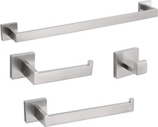 4-Piece Bathroom Hardware Set, Towel Rack Towel Bar Towel Holder Toilet Paper
