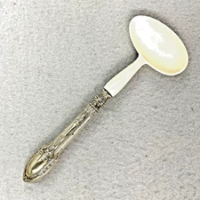 Baby Porridge Spoon Silverplated with a Vintage Plastic Spoon Scoop Rare