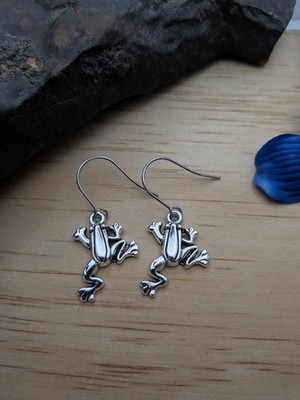 Frog Dangle Earrings / Nature Jewelry / Frog Gift