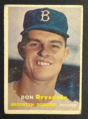 1957 Topps Don Drysdale #18 FR Creases Brooklyn Dodgers HOF