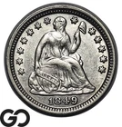 1849 Seated Liberty Half Dime, Blast White BU++,
