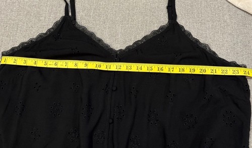 Torrid Womens Black Sophie Eyelet Swing Cami Tank Top Shirt Sz 2X Lace Trim - Picture 6 of 8
