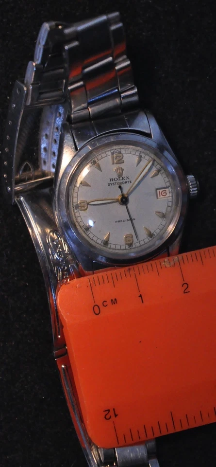 Rolex Oysterdate años 50 caja pequeña tamaño pulsera original reparado y funcionando Foto 3 de 4