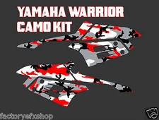 Yamaha Warrior 350 Red Camo Gas Tank Graphics decals sticker plastics camouflage