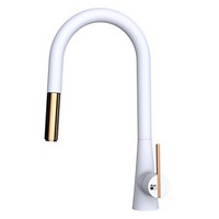 Awa - Fleaker - Sink Mixer With Pull-down Sprayer - White And Copper Awa - Fleaker - Sink Mixer With Pull-down Sprayer - White And Copper