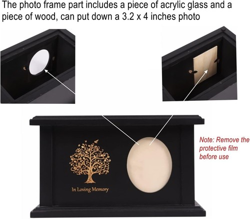 Wooden Urns for Human Ashes Wood Cremation Urns Adult for Funeral Burial or - Picture 6 of 7