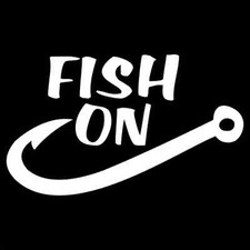 Fish On Vinyl Decal / Sticker 2(TWO) Pack