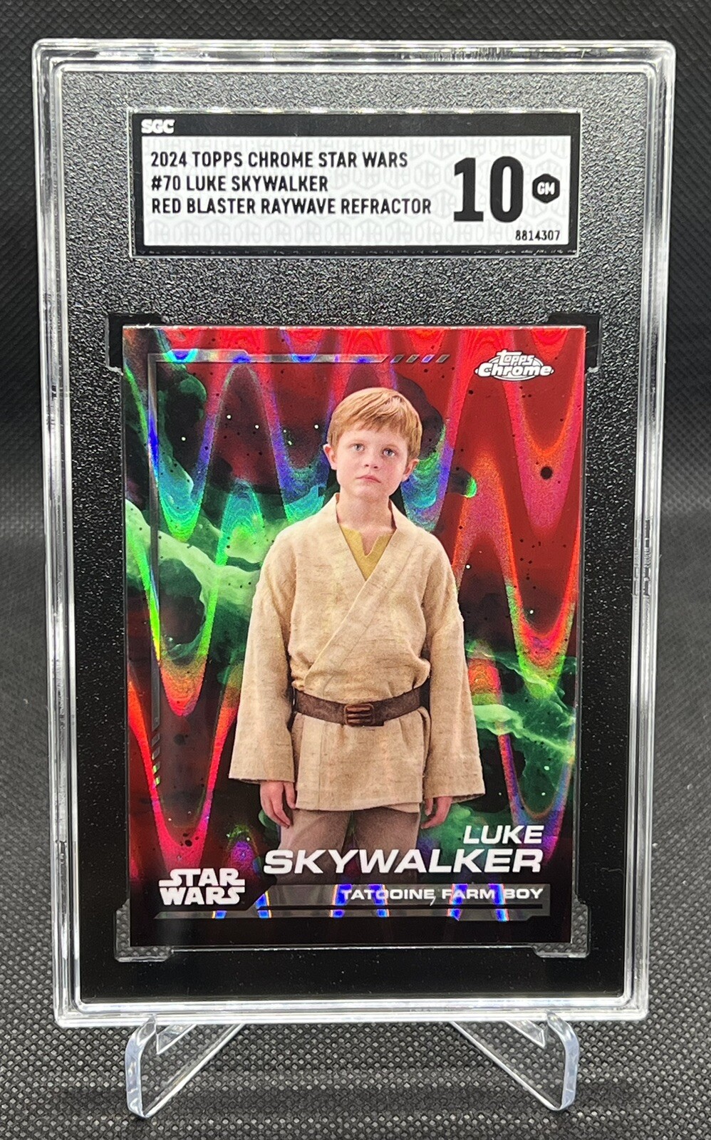 2024 Topps Chrome Star Wars #70 LUKE SKYWALKER Red RayWave Refractor SGC 10