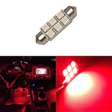 1x Super Red 42mm 578 Led 211-2 Bulbs Festoon 5050 Dome Map Cargo Light 1xc6
