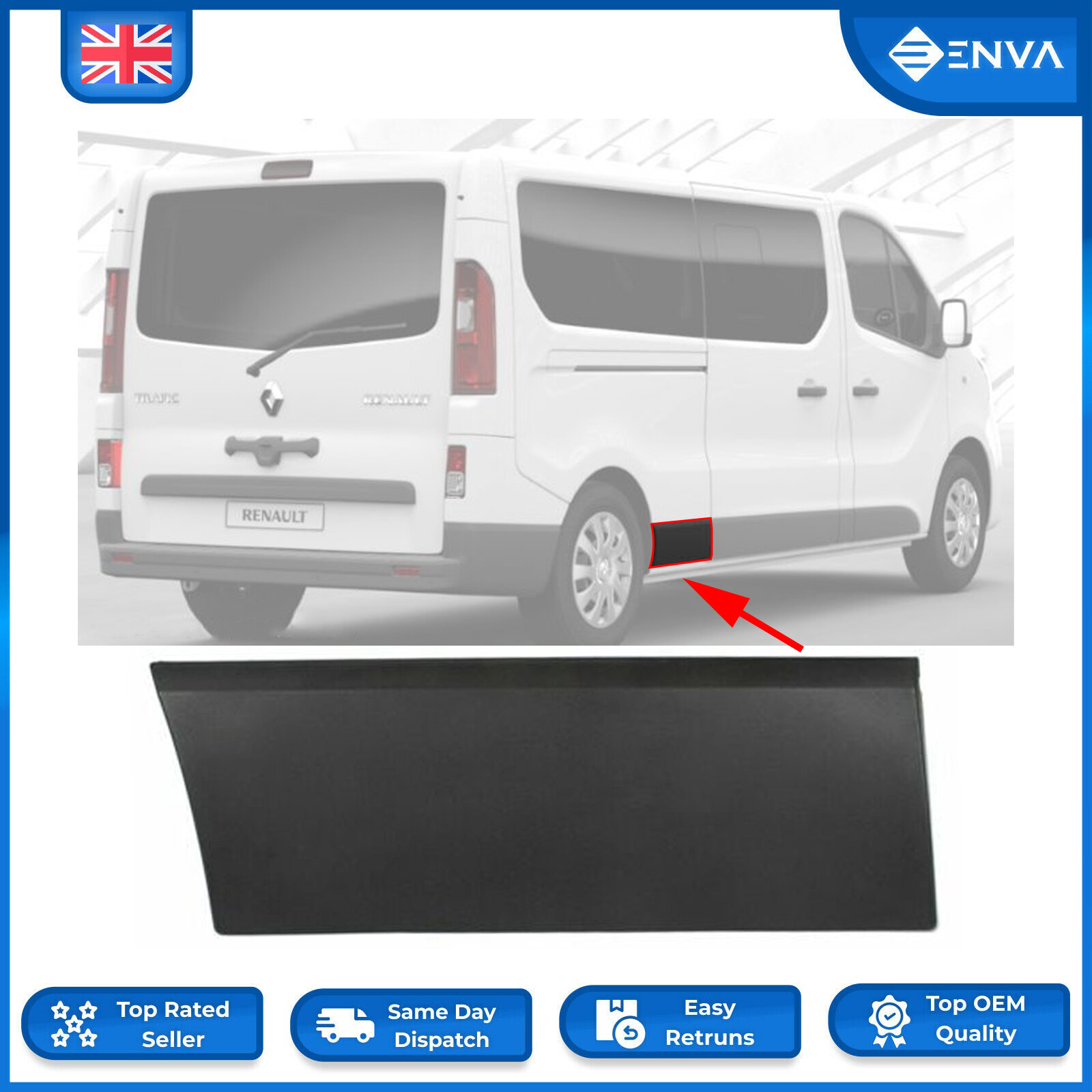 Right Rear Side Moulding Panel Trim For Fiat Talento Vauxhall Opel ...