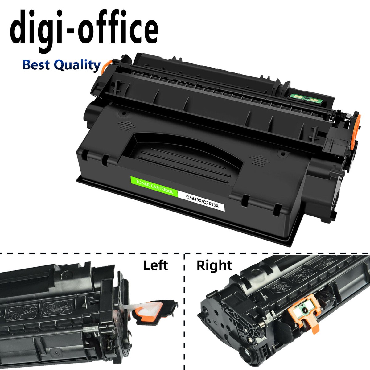 LD Products Replacement Toner Cartridge 4-Pack - Compatible With HP 53X Q7553X High Yield Black