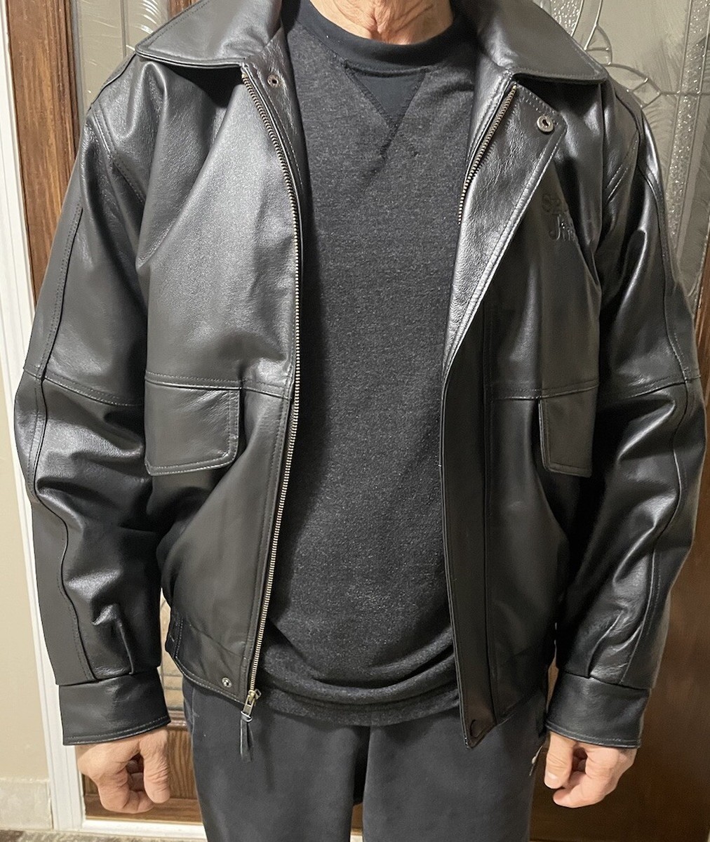 Spiced Jack No 94 men's black leather jacket size Medium