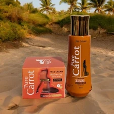 Pure Carrot Balancing Toner With Glutathion & Carrot Face Cream, Serum