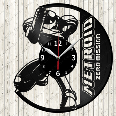 Super Metroid Zero Mission Vinyl Record Wall Clock Decor Handmade 6743
