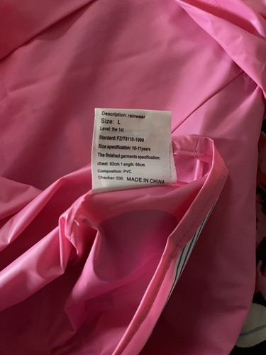 Rare Hannah Montana Pink Disney Channel Rain Coat YOUTH (Size L 10-11) - Picture 6 of 6