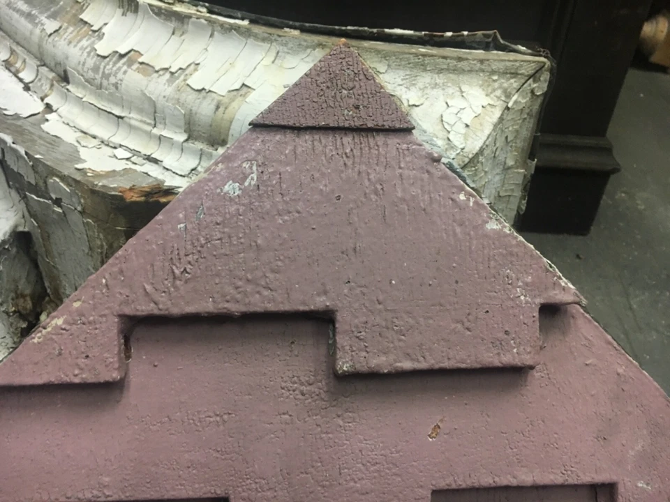 "Tablero fascia triángulo victoriano c1880 frontón tejas - fuscia 45"" x 23"" x 5""" Foto 2 de 4