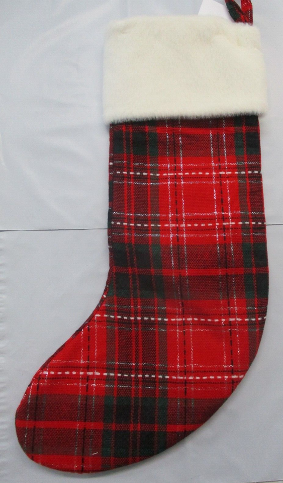 WONDERSHOP TARGET TARTAN RED CHRISTMAS STOCKING LETTER G MONOGRAM RED ...