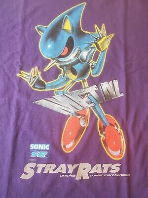 XL Stray Rats Metal Sonic T-Shirt Purple New Sonic the Hedgehog not supreme