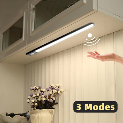 LED Closet Night Light Motion Sensor Rechargeable USB Magnet Strip Cabinet Lamp