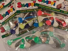 NEW 2 Ct Snappi Fasteners Flat Prefold Cloth Diaper Pins Size 1 2 Infant Toddler