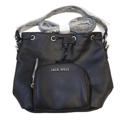 Jack Wills 100% Vegan Faux Leather Drawstring Shoulder Bag 11