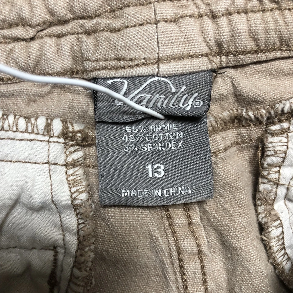 Pantalones Cortos Informales Para Mujer VANITY Corbata Cintura Tiro Medio Marrón Talla 13 Foto 4 de 4