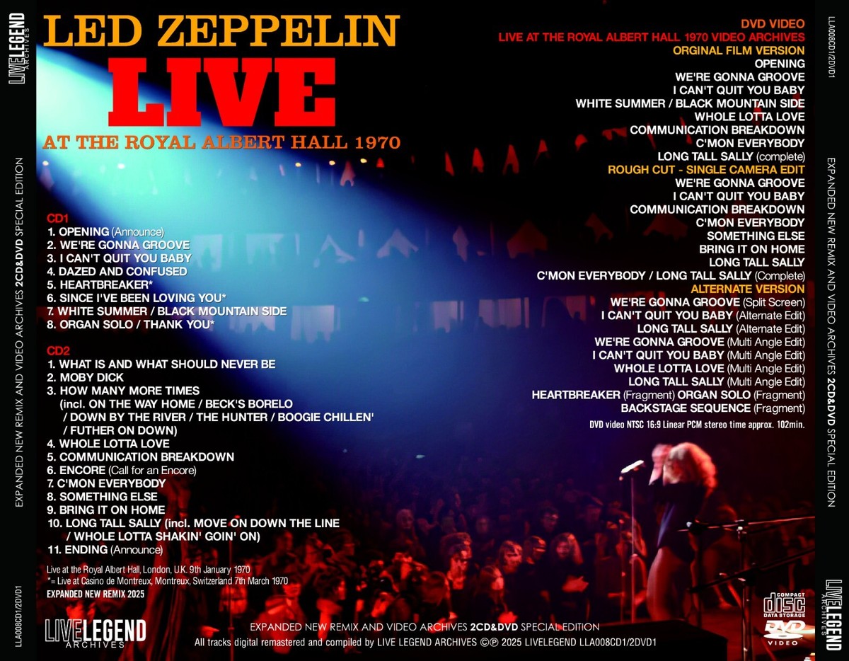 LED ZEPPELIN / LIVE AT THE ROYAL ALBERT HALL 1970 =2CD&DVD SPECIAL