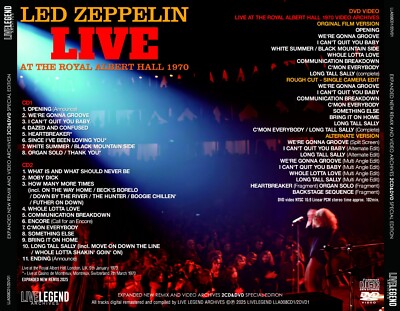 LED ZEPPELIN / LIVE AT THE ROYAL ALBERT HALL 1970 =2CD&DVD SPECIAL