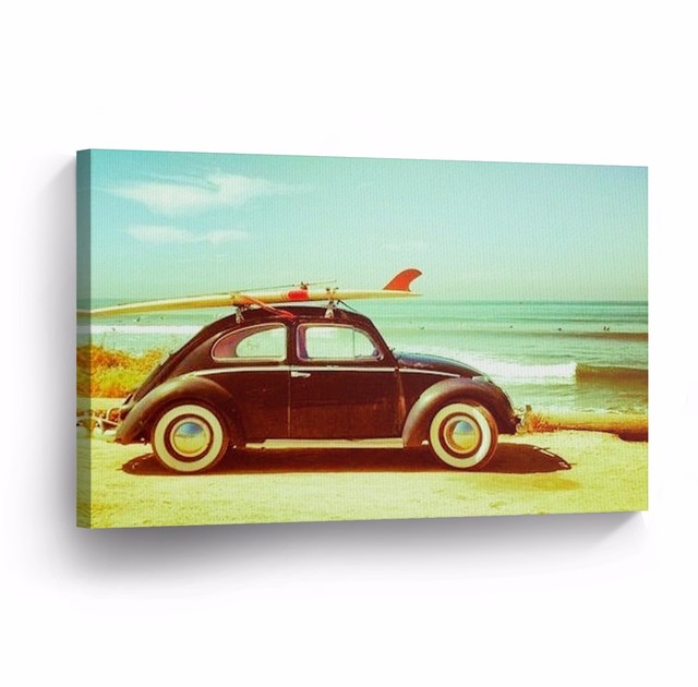 Canvas Wall Art Photo Print VW Classic Vintage Car Beetle Volkswagen