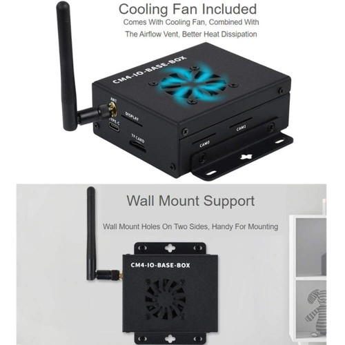 Waveshare Mini IO Board Full Ver Mini-Computer Base Box avec boîtier en métal et coolin - Photo 6 sur 10