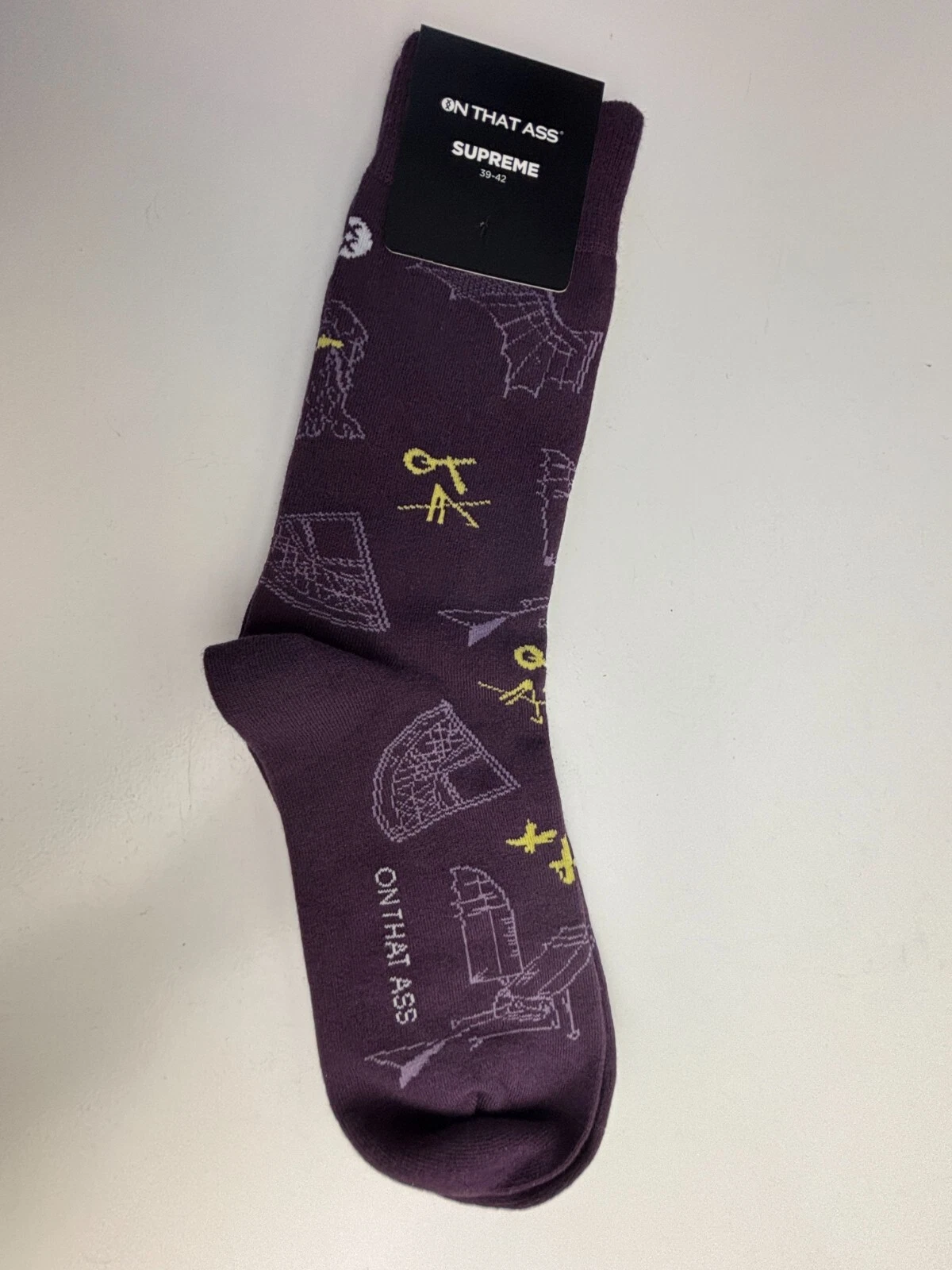 Chaussettes régulières violettes suprêmes On That Ass BNWT   39 42