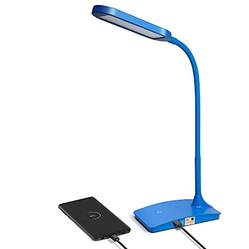 Desk Lamps for Home Office Super Bright Small Desk Lamp with USB Blue