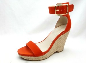 orange wedge espadrilles
