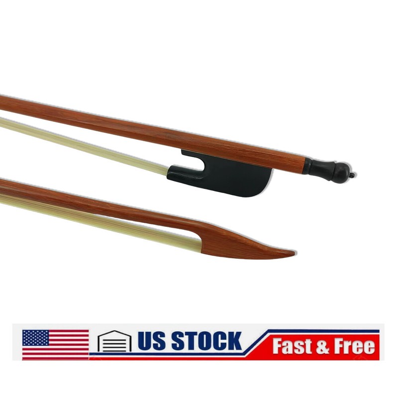 4/4 Cello Bow Ebony Wood Frog Brazilwood Strong Straight Baroque Style New