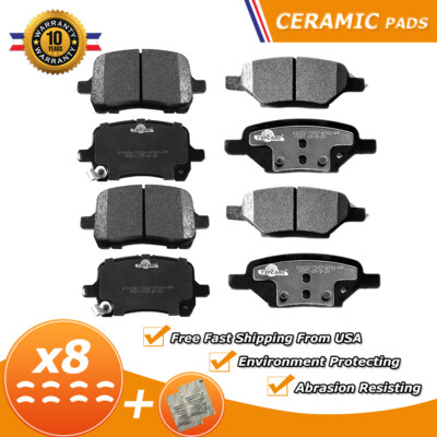 Front and Rear Ceramic Brake Pads for 2009 2010 2011 2012 Chevrolet Malibu